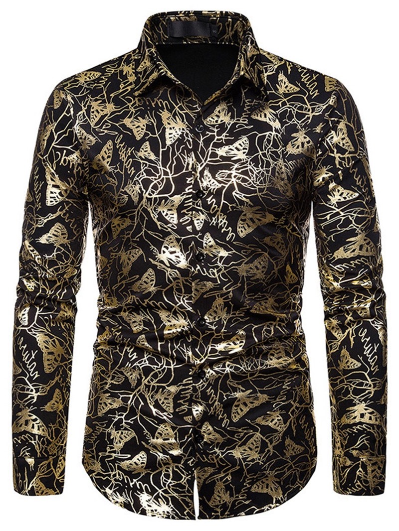 Ericdress Print Animal Lapel Single-Breasted Men's Shirt