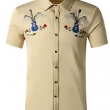 Ericdress Print Casual Color Block Single-Breasted Fall Men’s Shirt