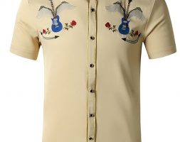 Ericdress Print Casual Color Block Single-Breasted Fall Men’s Shirt