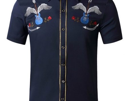 Ericdress Print Casual Color Block Single-Breasted Fall Men’s Shirt