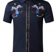 Ericdress Print Casual Color Block Single-Breasted Fall Men’s Shirt