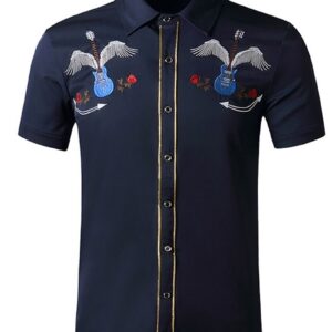 Ericdress Print Casual Color Block Single-Breasted Fall Men's Shirt