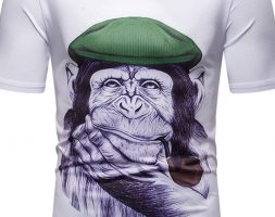 Ericdress Print Casual Color Block Slim Mens T-shirt