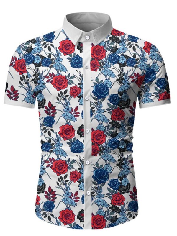 Ericdress Print Casual Floral Single-Breasted Men's Shirt