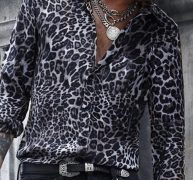 Ericdress Print Casual Leopard Spring Single-Breasted Men’s Shirt