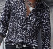 Ericdress Print Casual Leopard Spring Single-Breasted Men’s Shirt