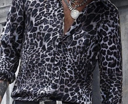 Ericdress Print Casual Leopard Spring Single-Breasted Men’s Shirt