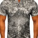 Ericdress Print Casual Slim Single-Breasted Men’s Shirt