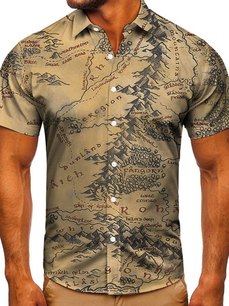 Ericdress Print Casual Slim Single-Breasted Men's Shirt