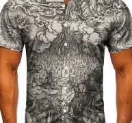 Ericdress Print Casual Slim Single-Breasted Men’s Shirt