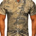 Ericdress Print Casual Slim Single-Breasted Men’s Shirt