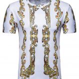 Ericdress Print Color Block Casual Straight Mens T-shirt