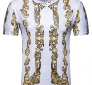 Ericdress Print Color Block Casual Straight Mens T-shirt