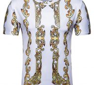 Ericdress Print Color Block Casual Straight Mens T-shirt