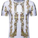 Ericdress Print Color Block Casual Straight Mens T-shirt