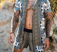 Ericdress Print Color Block European Loose Men’s Shirt