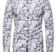 Ericdress Print Color Block Lapel Spring Single-Breasted Men’s Shirt