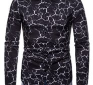 Ericdress Print Color Block Lapel Spring Single-Breasted Men’s Shirt