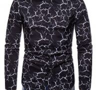 Ericdress Print Color Block Lapel Spring Single-Breasted Men’s Shirt