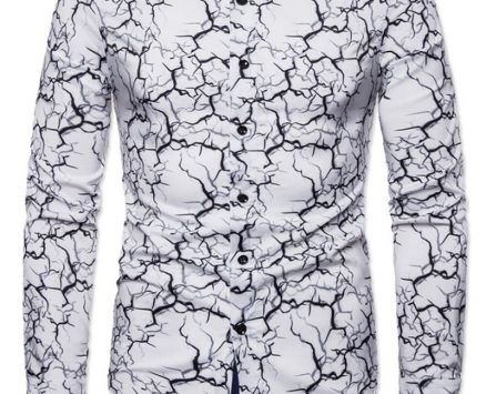 Ericdress Print Color Block Lapel Spring Single-Breasted Men’s Shirt