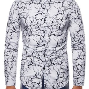 Ericdress Print Color Block Lapel Spring Single-Breasted Men's Shirt