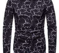 Ericdress Print Color Block Lapel Spring Single-Breasted Men’s Shirt