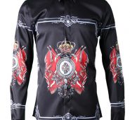 Ericdress Print Color Block Slim Halloween Men’s Shirt