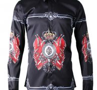 Ericdress Print Color Block Slim Halloween Men’s Shirt