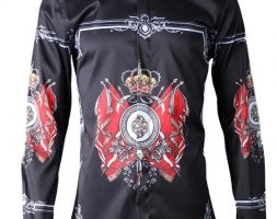 Ericdress Print Color Block Slim Halloween Men’s Shirt