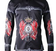 Ericdress Print Color Block Slim Halloween Men’s Shirt