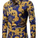 Ericdress Print European Lapel Single-Breasted Men’s Shirt