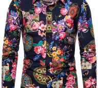 Ericdress Print Floral Lapel Men’s Shirt