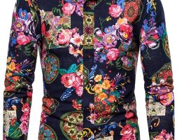 Ericdress Print Floral Lapel Men’s Shirt