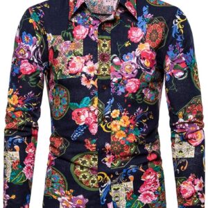 Ericdress Print Floral Lapel Men's Shirt