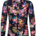 Ericdress Print Floral Lapel Men’s Shirt