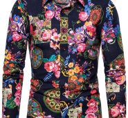 Ericdress Print Floral Lapel Men’s Shirt