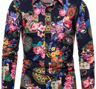 Ericdress Print Floral Lapel Men’s Shirt