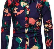 Ericdress Print Floral Lapel Single-Breasted Spring Men’s Shirt