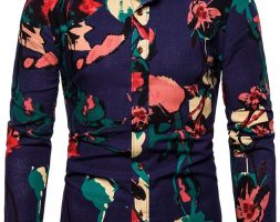 Ericdress Print Floral Lapel Single-Breasted Spring Men’s Shirt