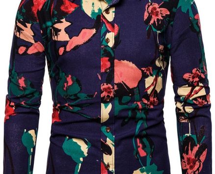Ericdress Print Floral Lapel Single-Breasted Spring Men’s Shirt