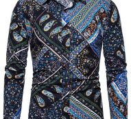 Ericdress Print Floral Lapel Single-Breasted Spring Men’s Shirt