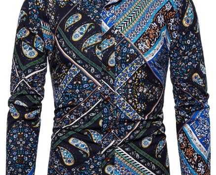 Ericdress Print Floral Lapel Single-Breasted Spring Men’s Shirt