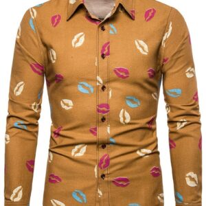 Ericdress Print Floral Lapel Single-Breasted Spring Men's Shirt