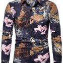 Ericdress Print Floral Lapel Single-Breasted Spring Men’s Shirt