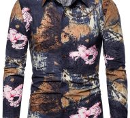 Ericdress Print Floral Lapel Single-Breasted Spring Men’s Shirt