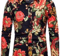 Ericdress Print Floral Lapel Single-Breasted Spring Men’s Shirt