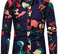 Ericdress Print Floral Lapel Single-Breasted Spring Men’s Shirt