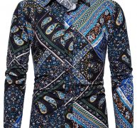 Ericdress Print Floral Lapel Single-Breasted Spring Men’s Shirt