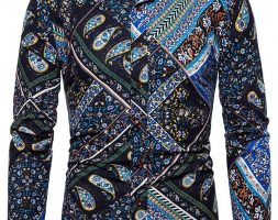 Ericdress Print Floral Lapel Single-Breasted Spring Men’s Shirt