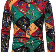 Ericdress Print Floral Lapel Single-Breasted Spring Men’s Shirt